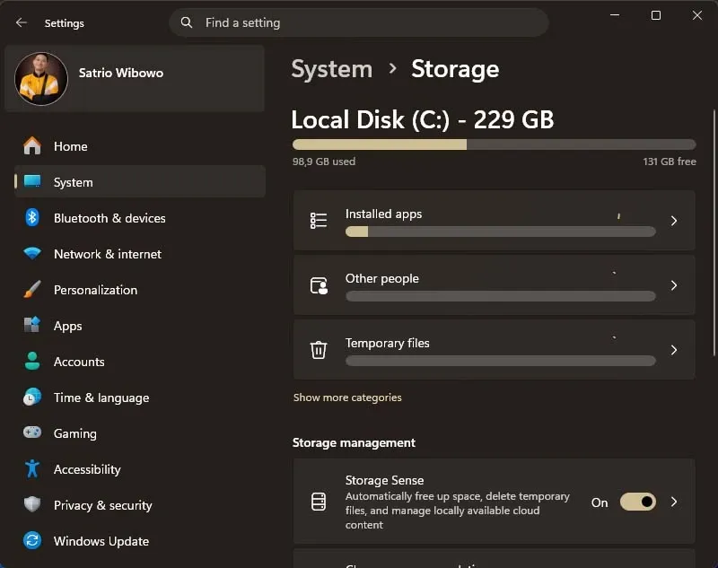 Ilustrasi Storage Sense